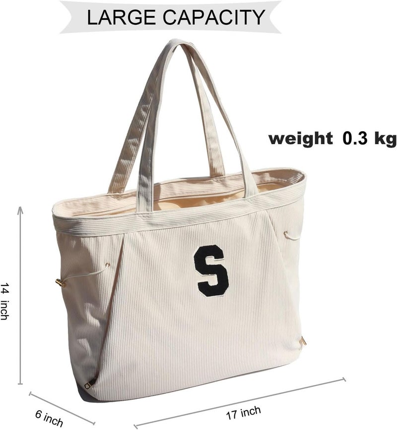 ESVAN Corduroy Yoga Tote Bag Gifts for Women Drawstring Yoga Mat Bag for Office Workout Travel Carryall Pilates Gym - Image 2